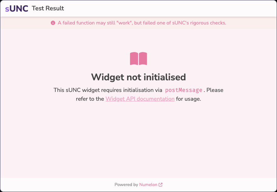 sUNC Widget Creamy Pink Theme, Not Initialised