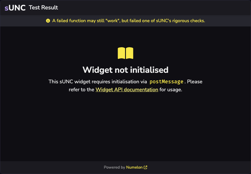 sUNC Widget Electric Yellow Theme, Not Initialised